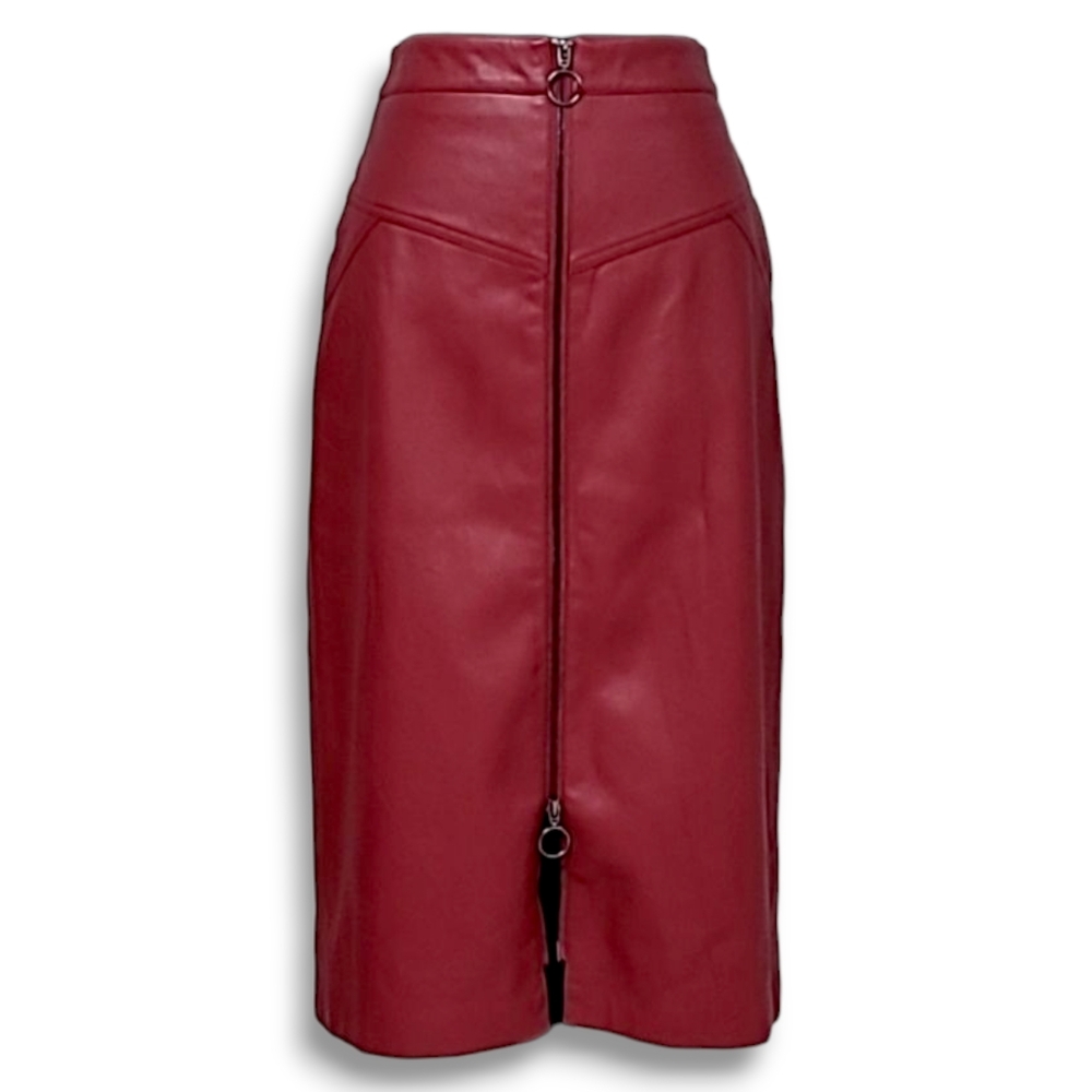 TAHARI Faux Leather Skirt